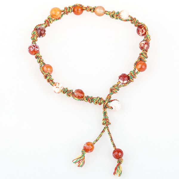 Wholesale Fire agate knot orange bracelet