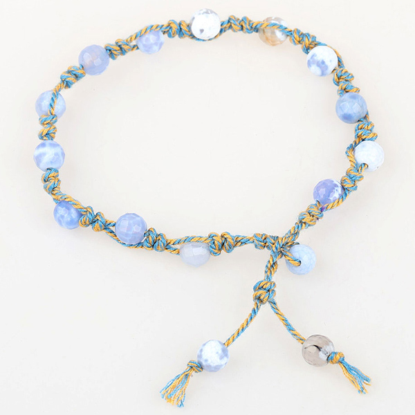 Wholesale Fire agate knot blue bracelet